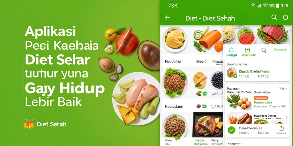 Antarmuka pengguna 73K yang ramah dan fungsional untuk Diet Sehat.