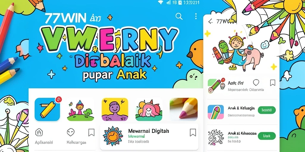 Tampilan antarmuka aplikasi 77WIN untuk mewarnai digital yang interaktif.