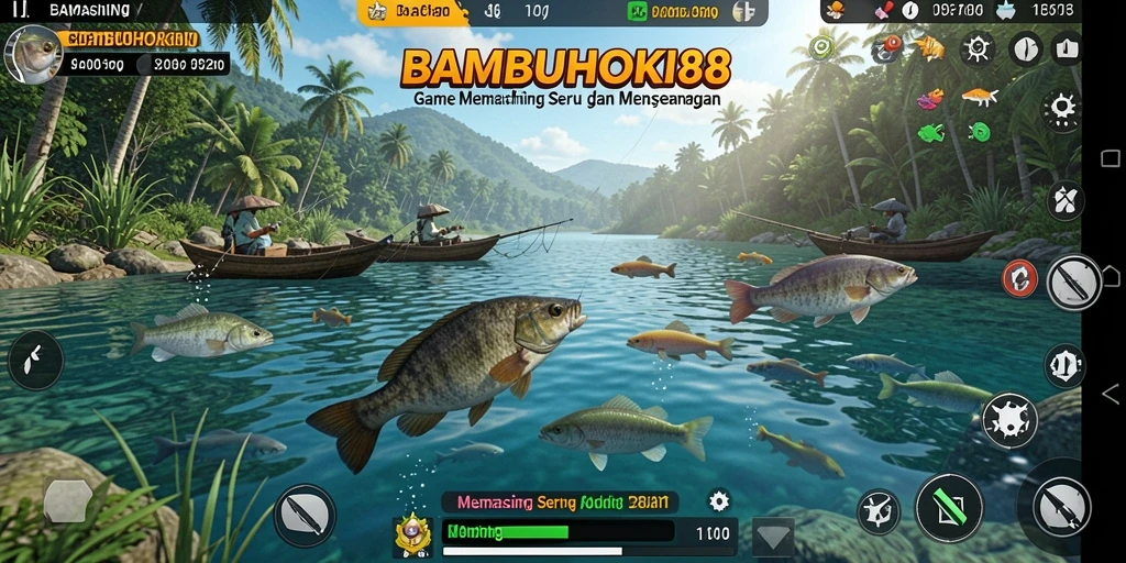 Antarmuka <strong>BAMBUHOKI88</strong> yang menarik saat menangkap ikan.