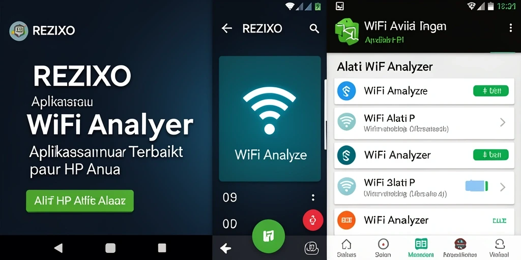 Tampilan antarmuka aplikasi REZIXO untuk analisis jaringan WiFi.