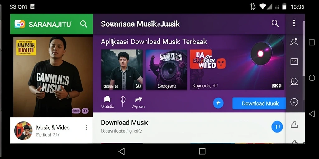 Tampilan antarmuka utama aplikasi Download Musik yang menarik.