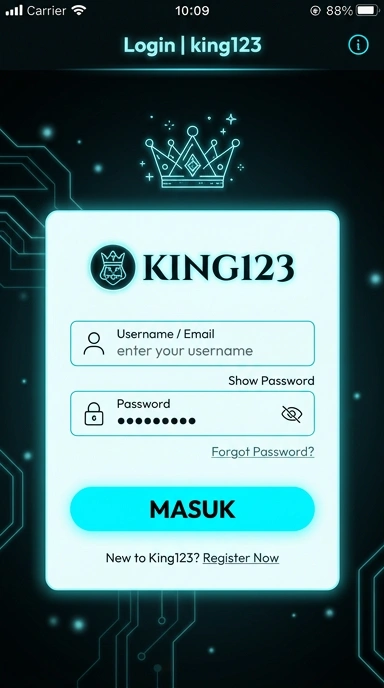Tampilan halaman login king123